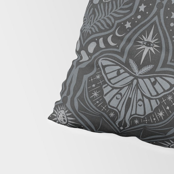 Celestial Forest Damask - Charcoal Pillow Sham Gallery Image 4