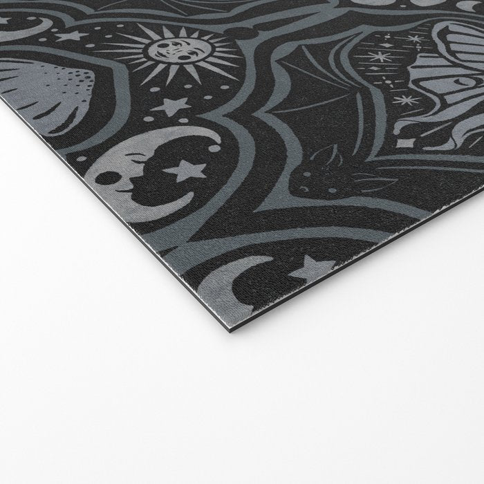 Celestial Forest Damask - Charcoal Welcome Mat Gallery Image 2