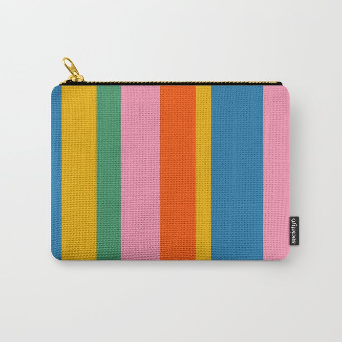 Rainbow Pop Colourful Vertical Stripe Pattern Carry All Pouch Gallery Image 1