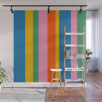 Rainbow Pop Colourful Vertical Stripe Pattern Wall Mural Gallery Image 1