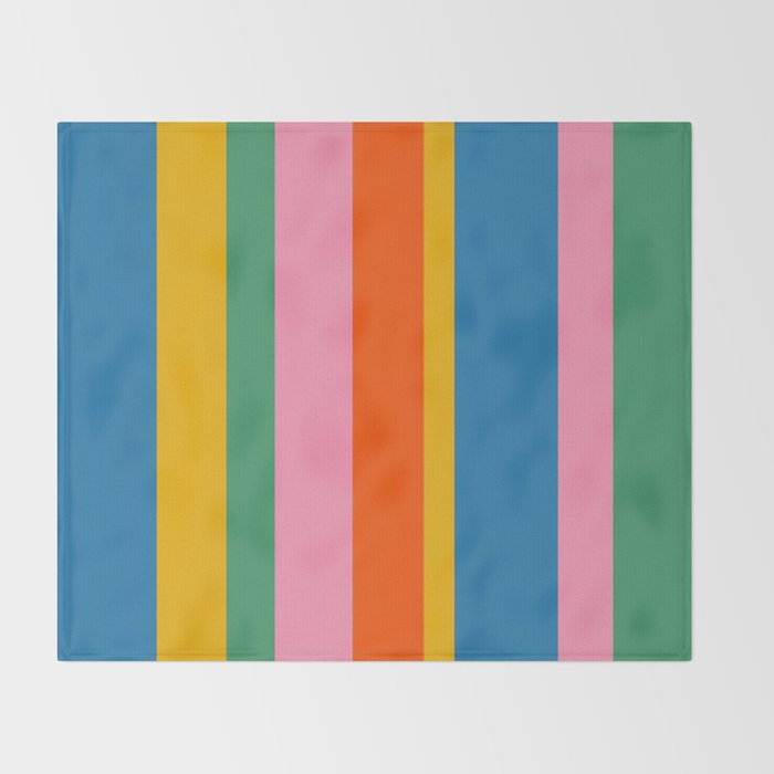 Rainbow Pop Colourful Vertical Stripe Pattern Throw Blanket Gallery Image 2