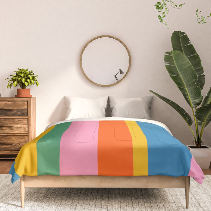 Rainbow Pop Colourful Vertical Stripe Pattern Comforter Gallery Image 3