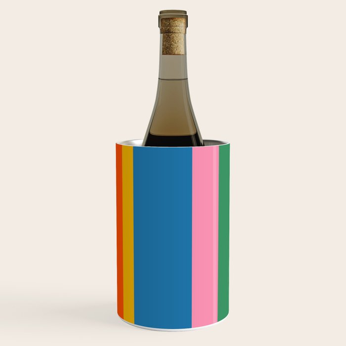 Rainbow Pop Colourful Vertical Stripe Pattern Wine Chiller Gallery Image 3