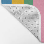 Rainbow Pop Colourful Vertical Stripe Pattern Bath Mat Gallery Image 2