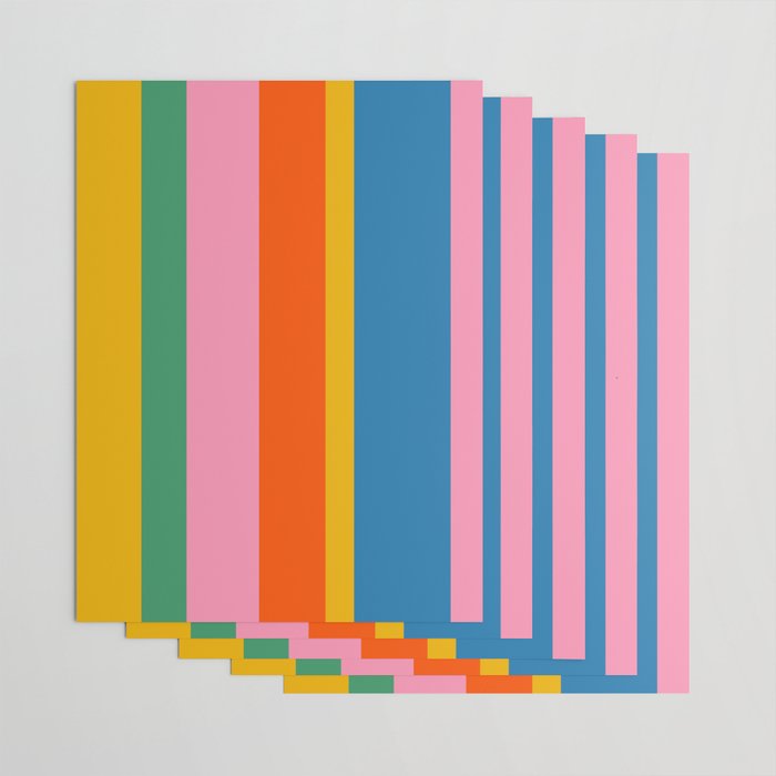 Rainbow Pop Colourful Vertical Stripe Pattern Wrapping Paper Gallery Image 3