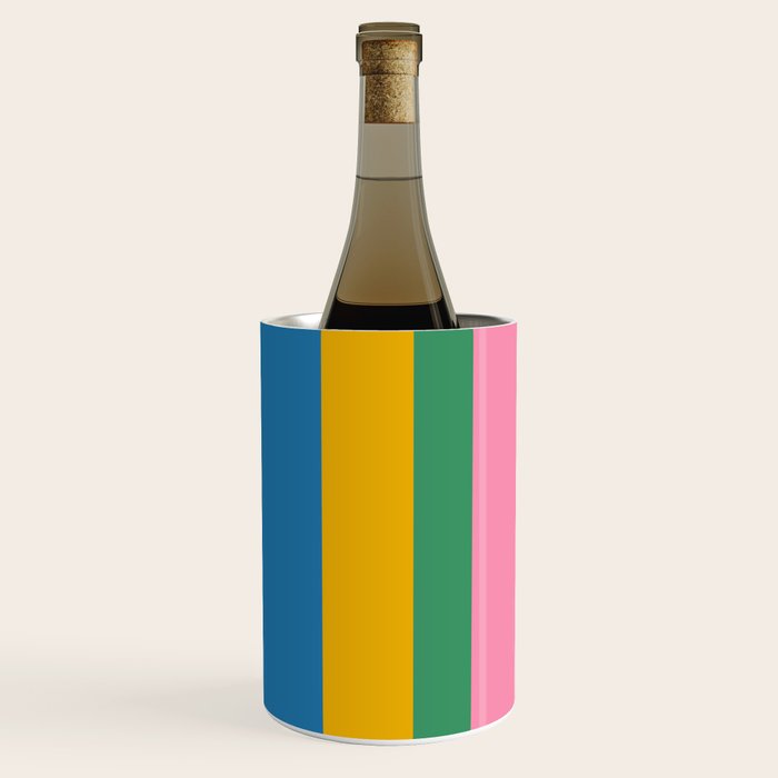 Rainbow Pop Colourful Vertical Stripe Pattern Wine Chiller Gallery Image 2