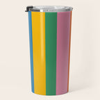 Rainbow Pop Colourful Vertical Stripe Pattern Travel Mug Gallery Image 3