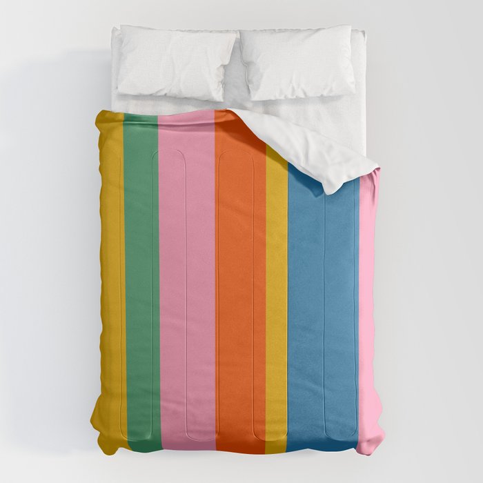 Rainbow Pop Colourful Vertical Stripe Pattern Comforter Gallery Image 6