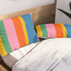 Rainbow Pop Colourful Vertical Stripe Pattern Pillow Sham Gallery Image 2