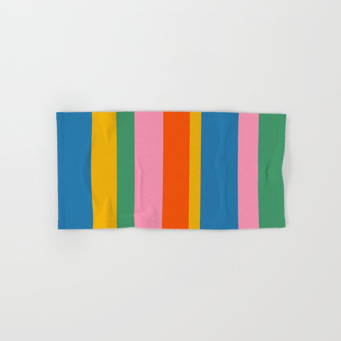 Rainbow Pop Colourful Vertical Stripe Pattern Bath Towel Gallery Image 1