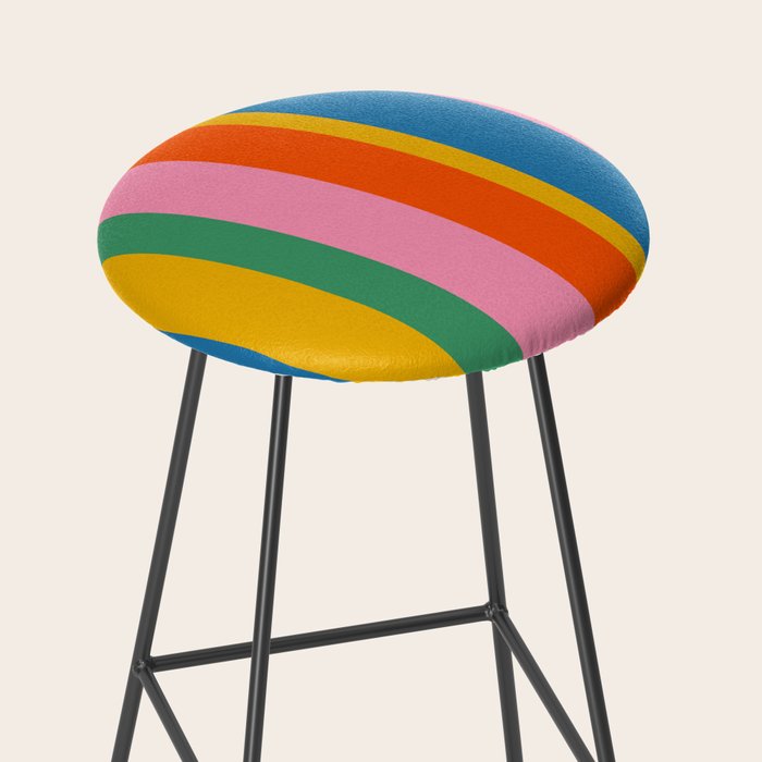 Rainbow Pop Colourful Vertical Stripe Pattern Stool Gallery Image 2