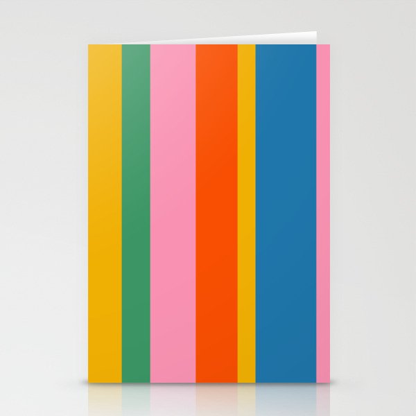 Rainbow Pop Colourful Vertical Stripe Pattern Stationery Card Gallery Image 2