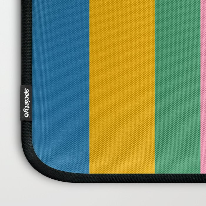 Rainbow Pop Colourful Vertical Stripe Pattern Laptop Sleeve Gallery Image 3
