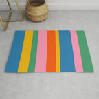 Rainbow Pop Colourful Vertical Stripe Pattern Rug Gallery Image 1