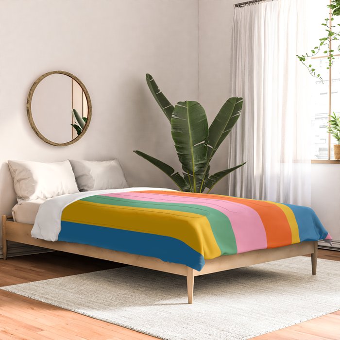 Rainbow Pop Colourful Vertical Stripe Pattern Comforter Gallery Image 2