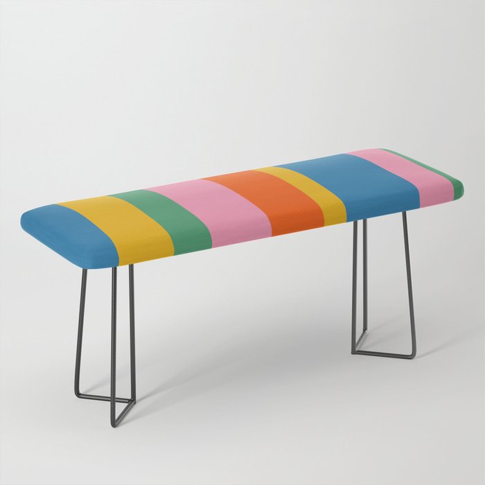 Rainbow Pop Colourful Vertical Stripe Pattern Bench Gallery Image 1