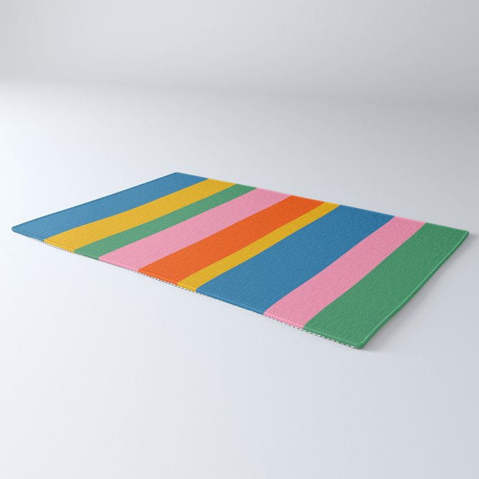 Rainbow Pop Colourful Vertical Stripe Pattern Rug Gallery Image 3
