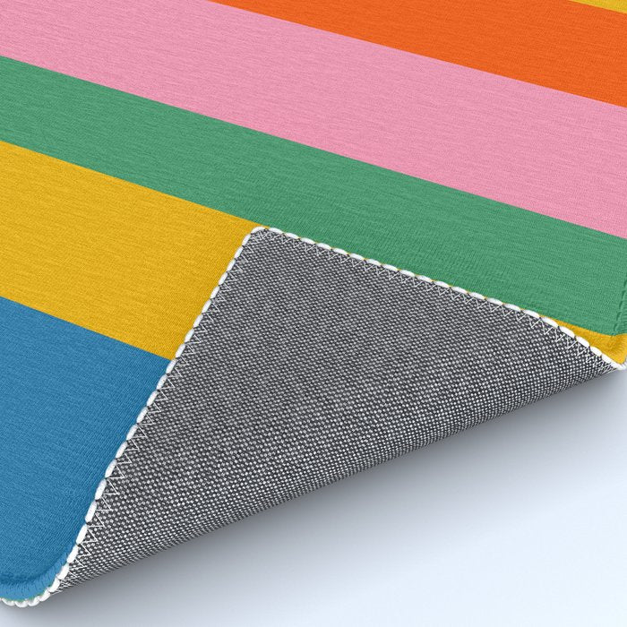 Rainbow Pop Colourful Vertical Stripe Pattern Rug Gallery Image 4