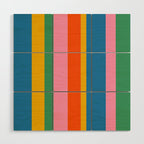 Rainbow Pop Colourful Vertical Stripe Pattern Wood Wall Art Gallery Image 1