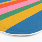 Rainbow Pop Colourful Vertical Stripe Pattern Bath Mat Gallery Image 3