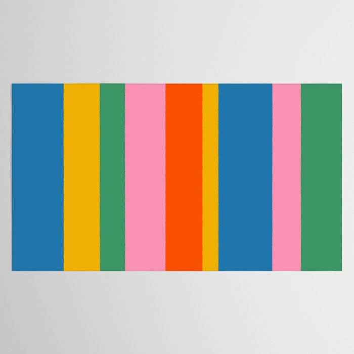 Rainbow Pop Colourful Vertical Stripe Pattern Tablecloth Gallery Image 2