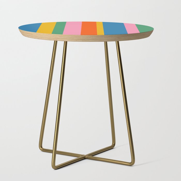 Rainbow Pop Colourful Vertical Stripe Pattern Side Table Gallery Image 1