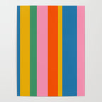 Rainbow Pop Colourful Vertical Stripe Pattern Poster Gallery Image 4