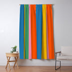 Rainbow Pop Colourful Vertical Stripe Pattern Window Curtain Gallery Image 5