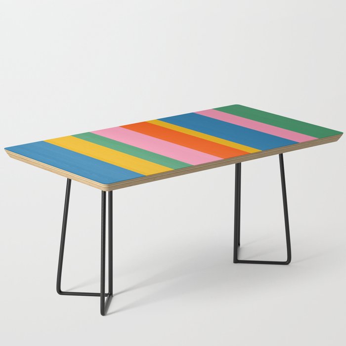 Rainbow Pop Colourful Vertical Stripe Pattern Coffee Table Gallery Image 1