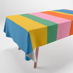 Rainbow Pop Colourful Vertical Stripe Pattern Tablecloth Gallery Image 1