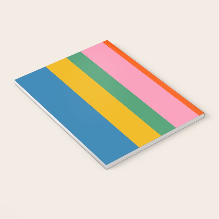 Rainbow Pop Colourful Vertical Stripe Pattern Notebook Gallery Image 3