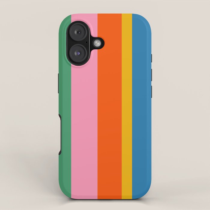 Rainbow Pop Colourful Vertical Stripe Pattern iPhone Case Gallery Image 1