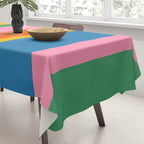 Rainbow Pop Colourful Vertical Stripe Pattern Tablecloth Gallery Image 3