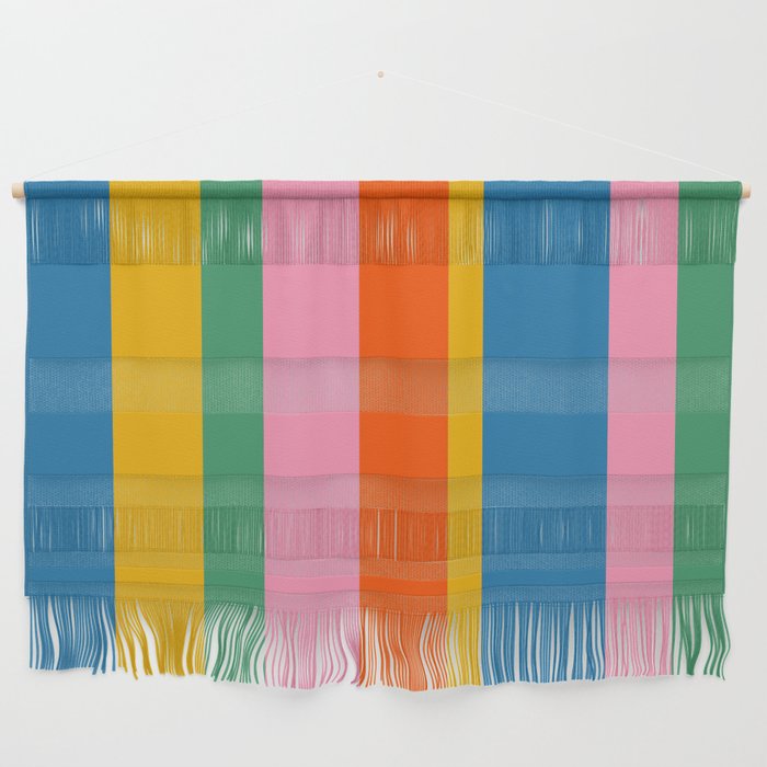 Rainbow Pop Colourful Vertical Stripe Pattern Wall Hanging Gallery Image 1