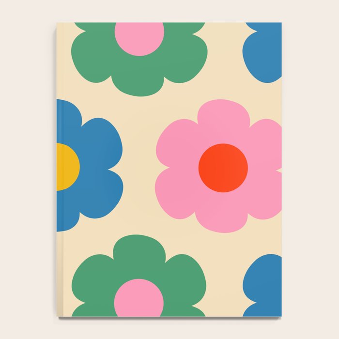 Such Cute Flowers Colorful Retro Pop Floral Pattern Notebook Gallery Image 4