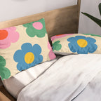 Such Cute Flowers Colorful Retro Pop Floral Pattern Pillow Sham Gallery Image 2