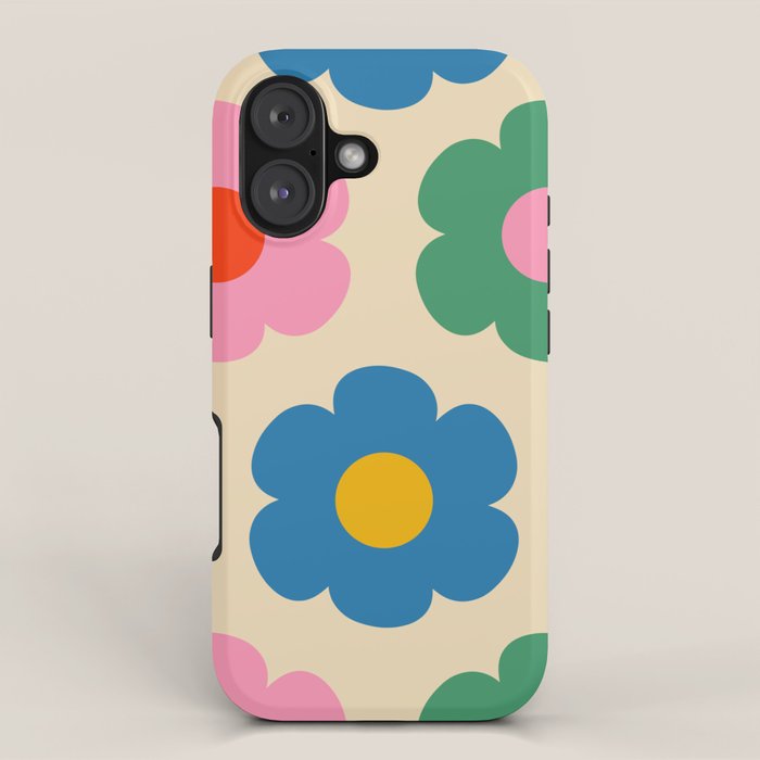 Such Cute Flowers Colorful Retro Pop Floral Pattern iPhone Case Gallery Image 1