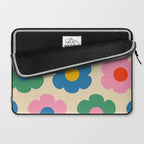 Such Cute Flowers Colorful Retro Pop Floral Pattern Laptop Sleeve Gallery Image 2