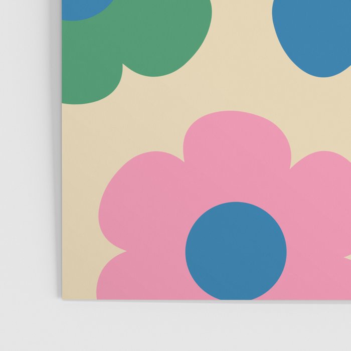 Such Cute Flowers Colorful Retro Pop Floral Pattern Poster Gallery Image 3