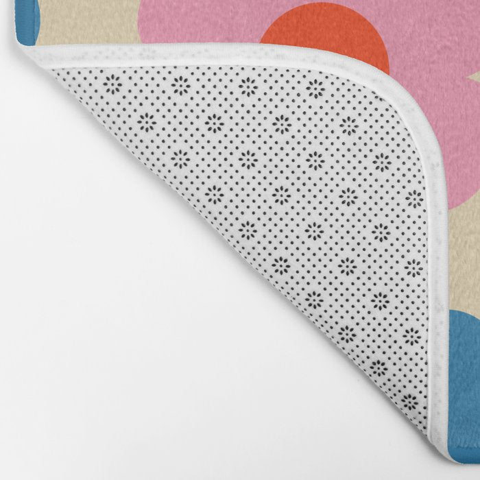 Such Cute Flowers Colorful Retro Pop Floral Pattern Bath Mat Gallery Image 2