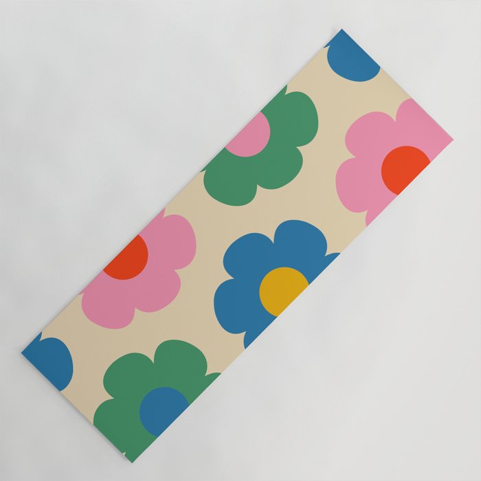 Such Cute Flowers Colorful Retro Pop Floral Pattern Yoga Mat Gallery Image 1