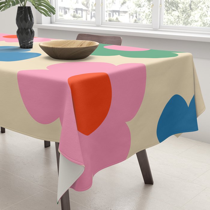 Such Cute Flowers Colorful Retro Pop Floral Pattern Tablecloth Gallery Image 3