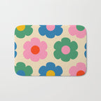 Such Cute Flowers Colorful Retro Pop Floral Pattern Bath Mat Gallery Image 1
