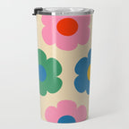 Such Cute Flowers Colorful Retro Pop Floral Pattern Travel Mug Gallery Image 3