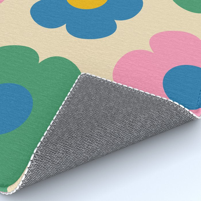 Such Cute Flowers Colorful Retro Pop Floral Pattern Rug Gallery Image 4
