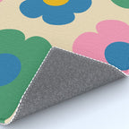 Such Cute Flowers Colorful Retro Pop Floral Pattern Rug Gallery Image 4
