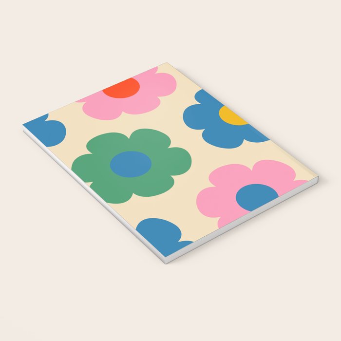 Such Cute Flowers Colorful Retro Pop Floral Pattern Notebook Gallery Image 3