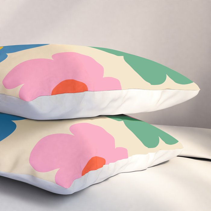 Such Cute Flowers Colorful Retro Pop Floral Pattern Pillow Sham Gallery Image 3