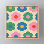 Such Cute Flowers Colorful Retro Pop Floral Pattern Mini Art Print Gallery Image 1