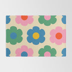 Such Cute Flowers Colorful Retro Pop Floral Pattern Rug Gallery Image 2